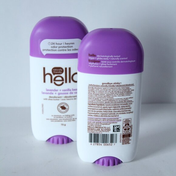 HELLO Brand Lavender & Vanilla Bean Deodorant - 2 pack - Picture 2 of 2